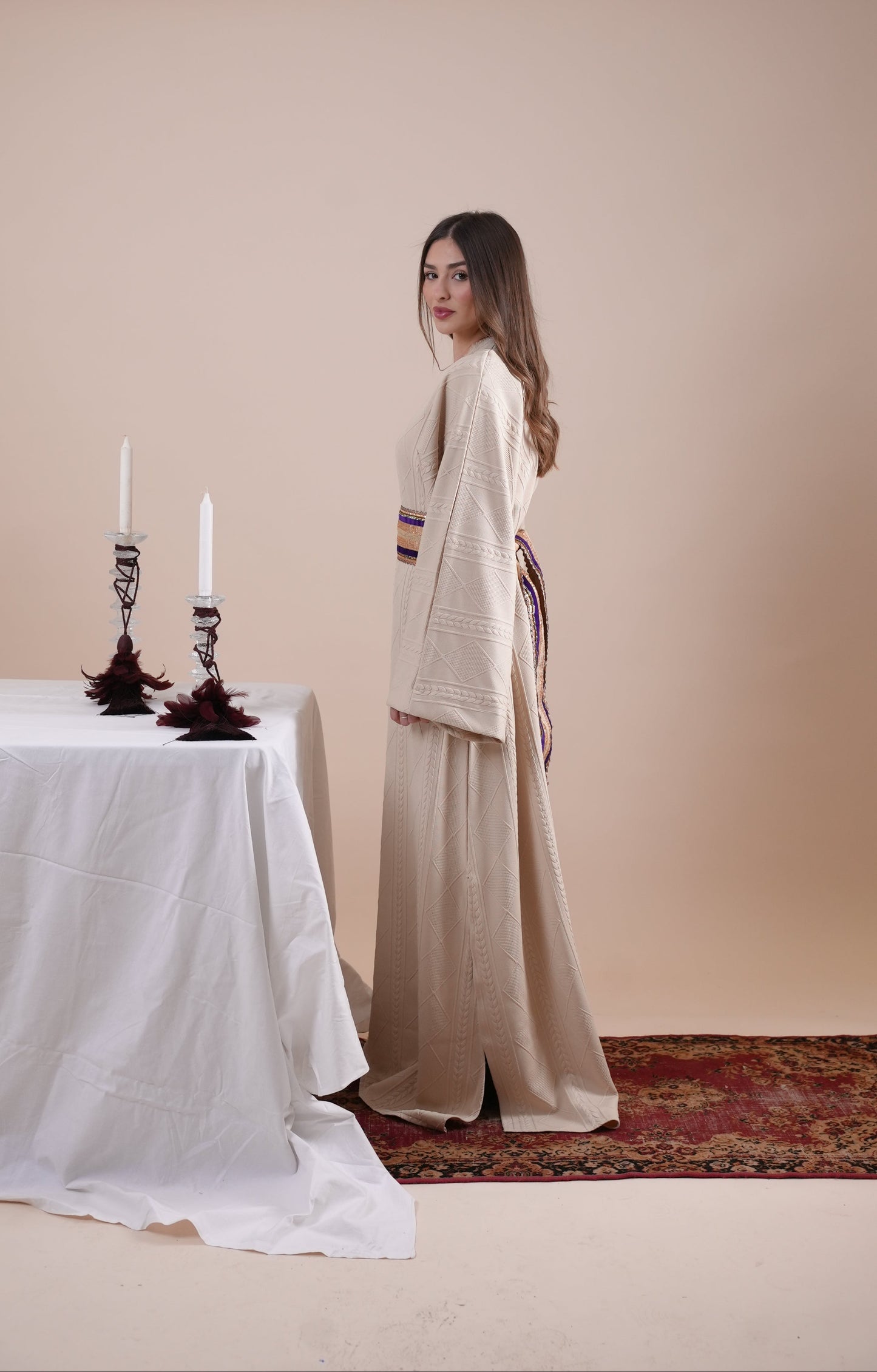BEIGE TRICOT KAFTAN