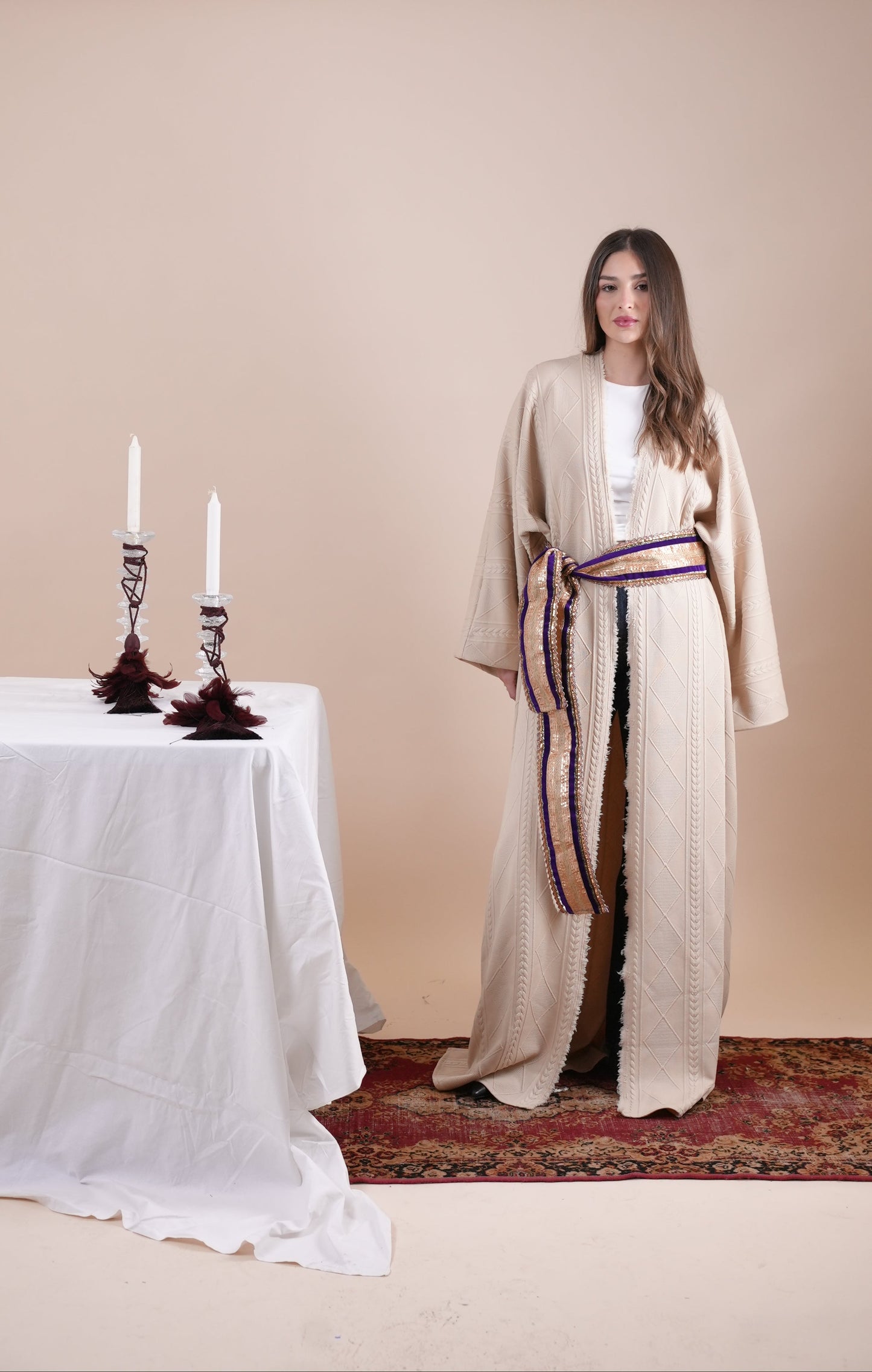 BEIGE TRICOT KAFTAN