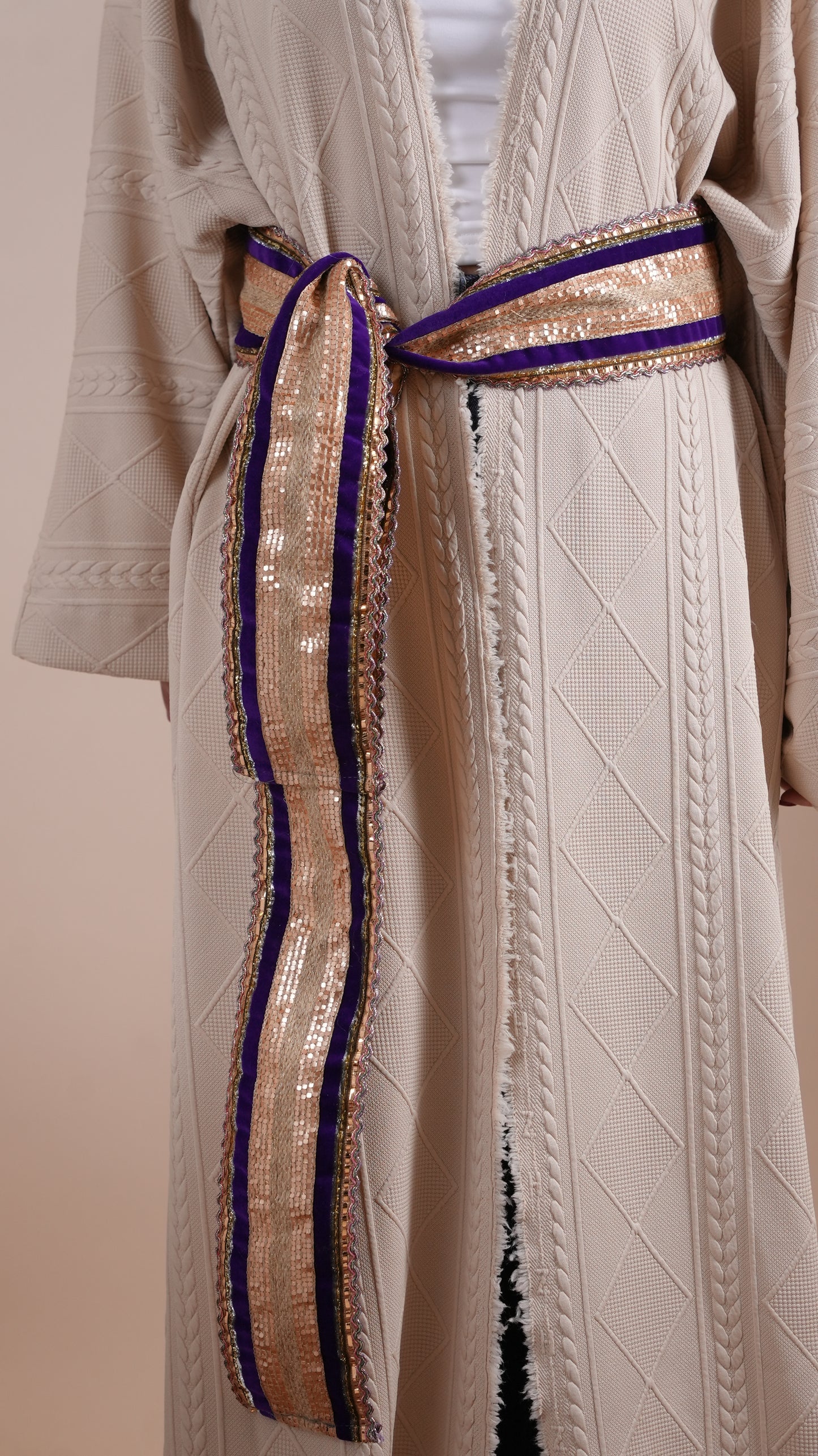 BEIGE TRICOT KAFTAN
