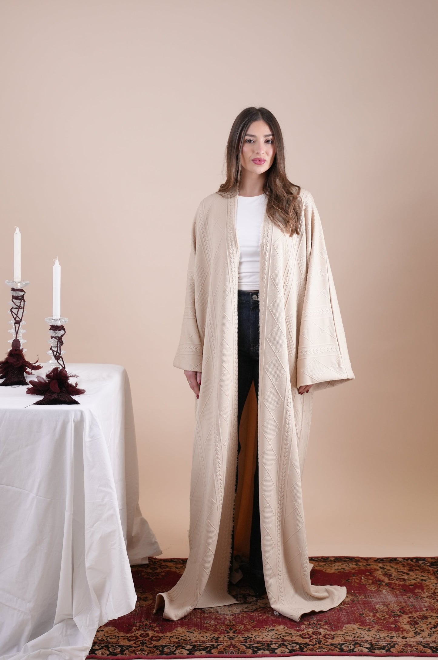 BEIGE TRICOT KAFTAN