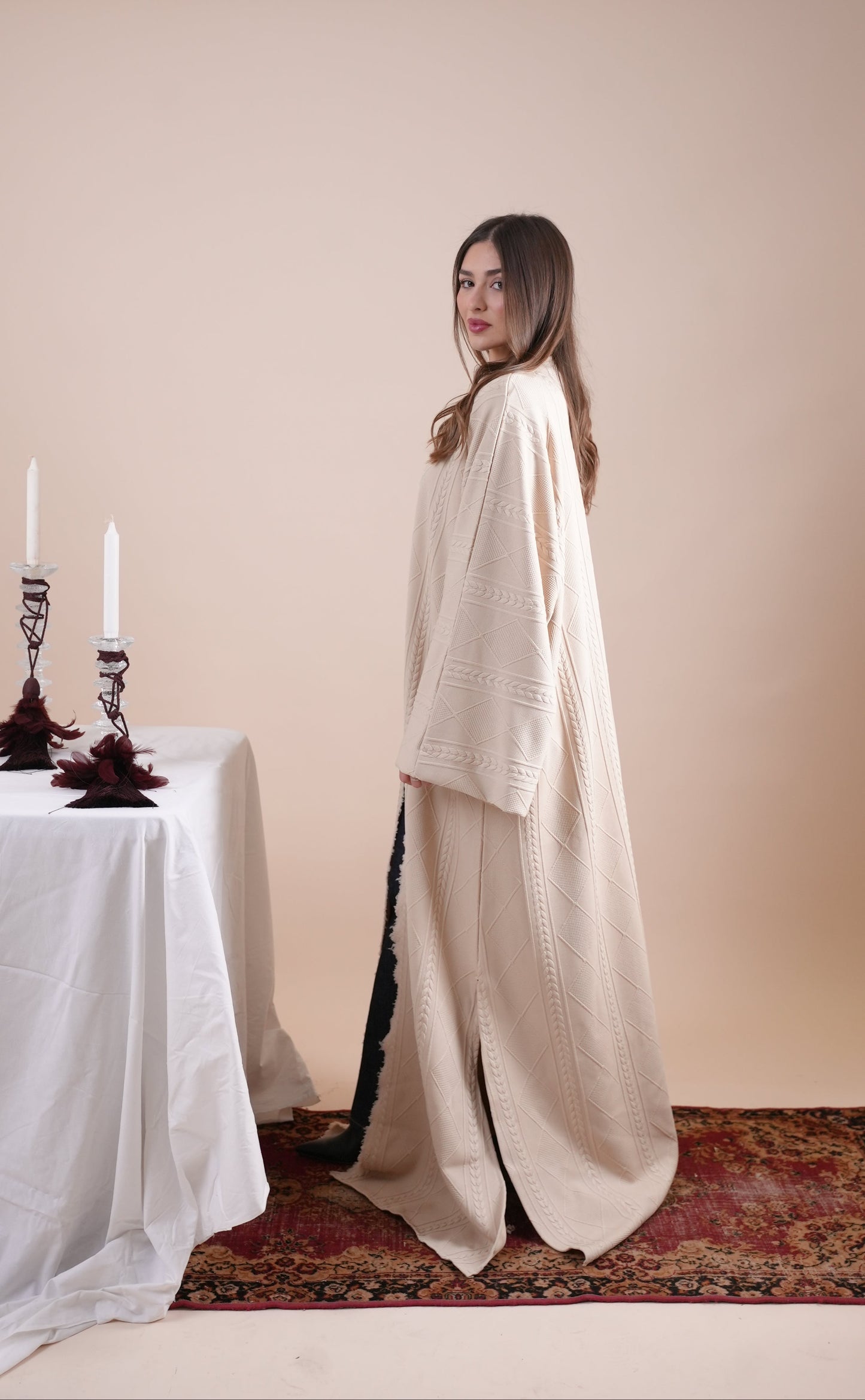 BEIGE TRICOT KAFTAN