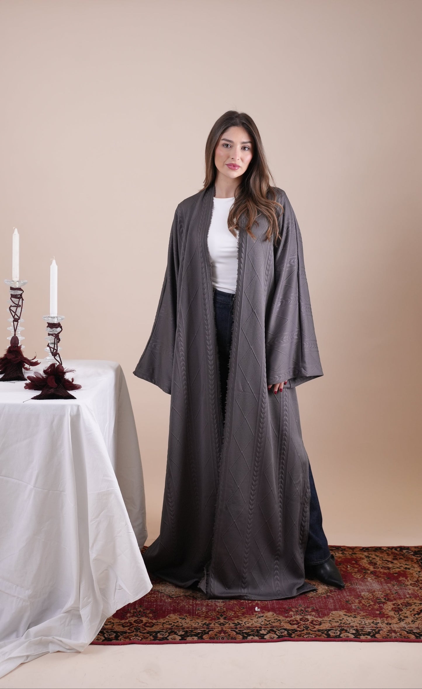GREY TRICOT KAFTAN