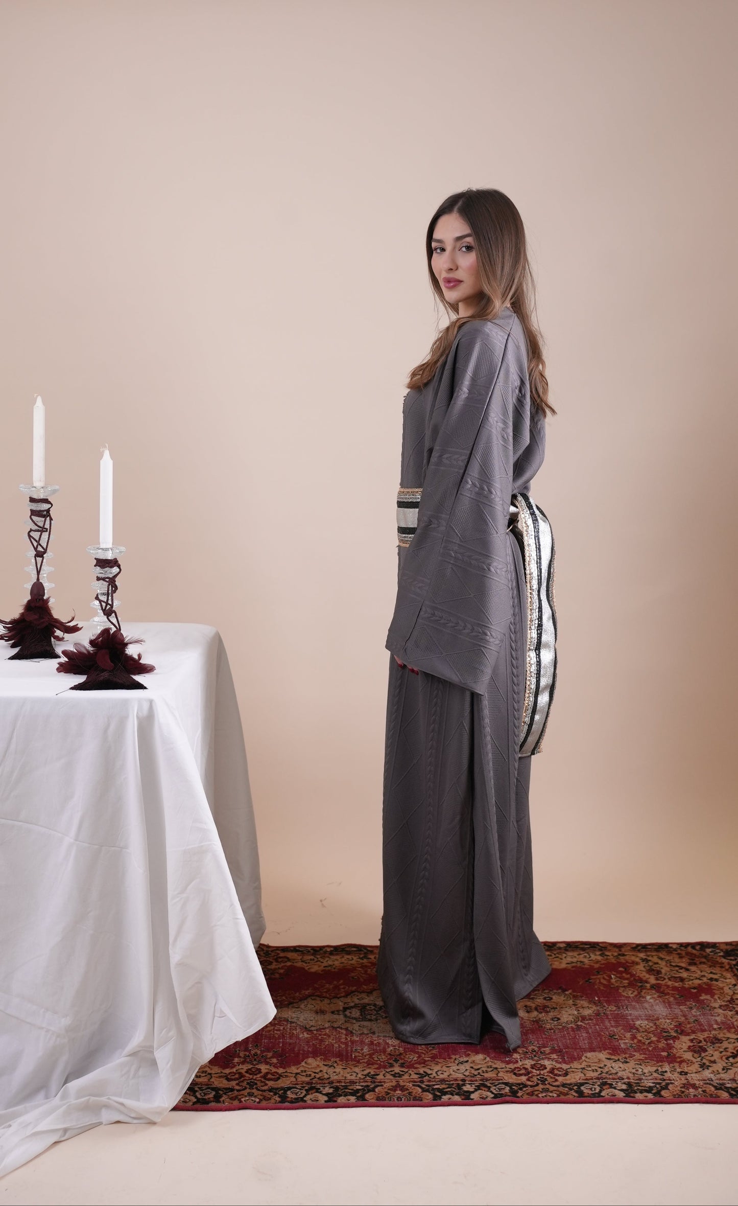 GREY TRICOT KAFTAN