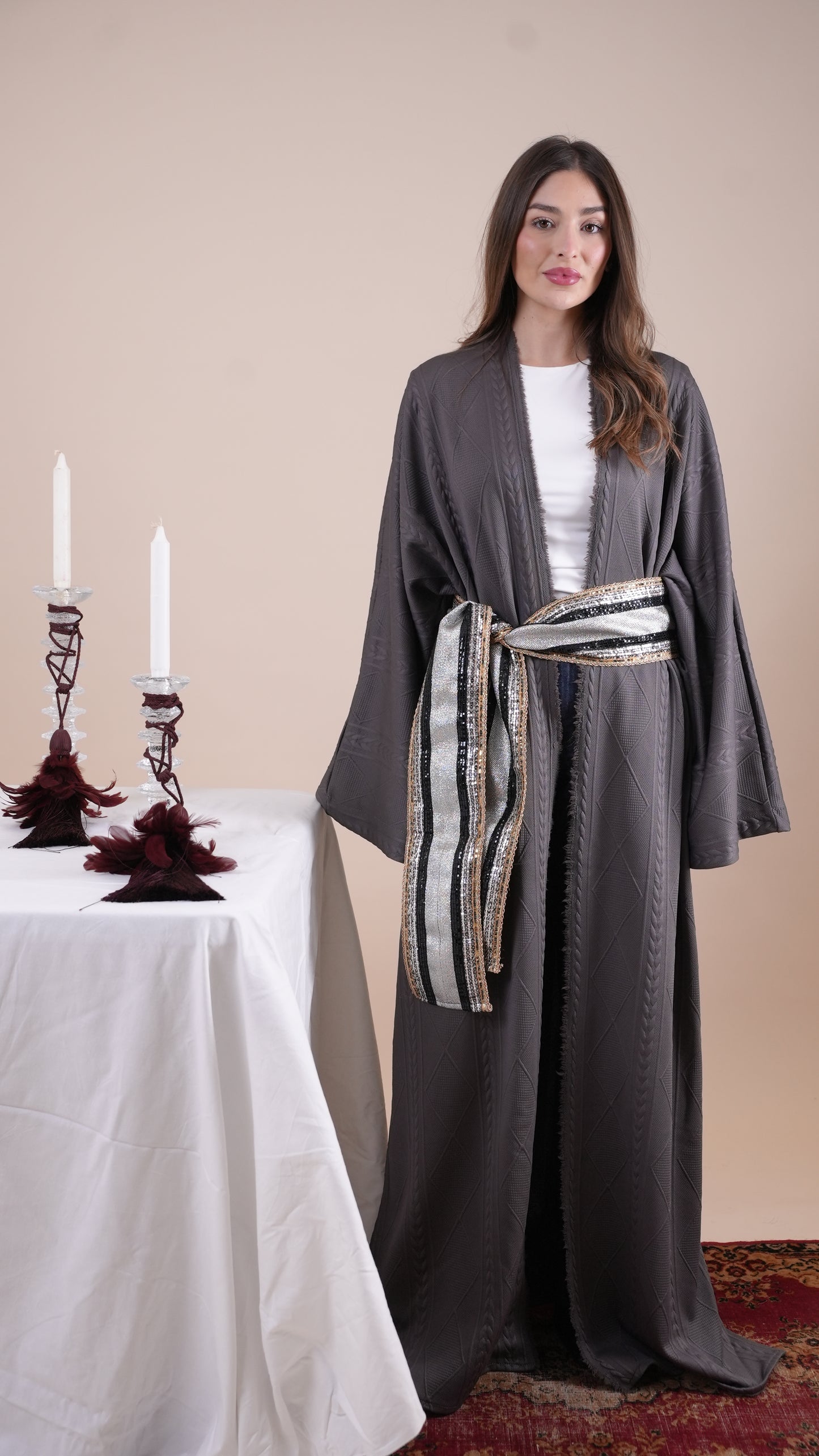 GREY TRICOT KAFTAN