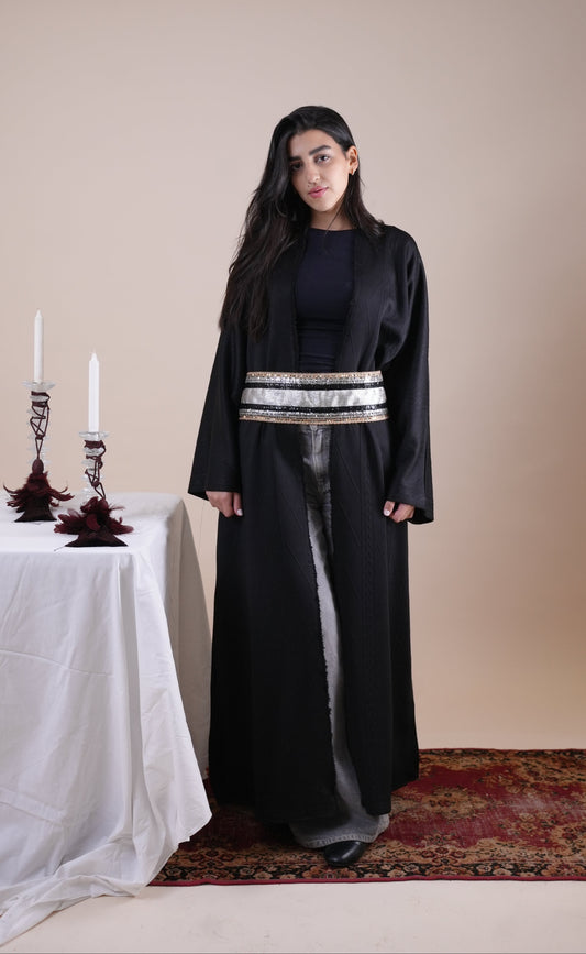 BLACK TRICOT KAFTAN