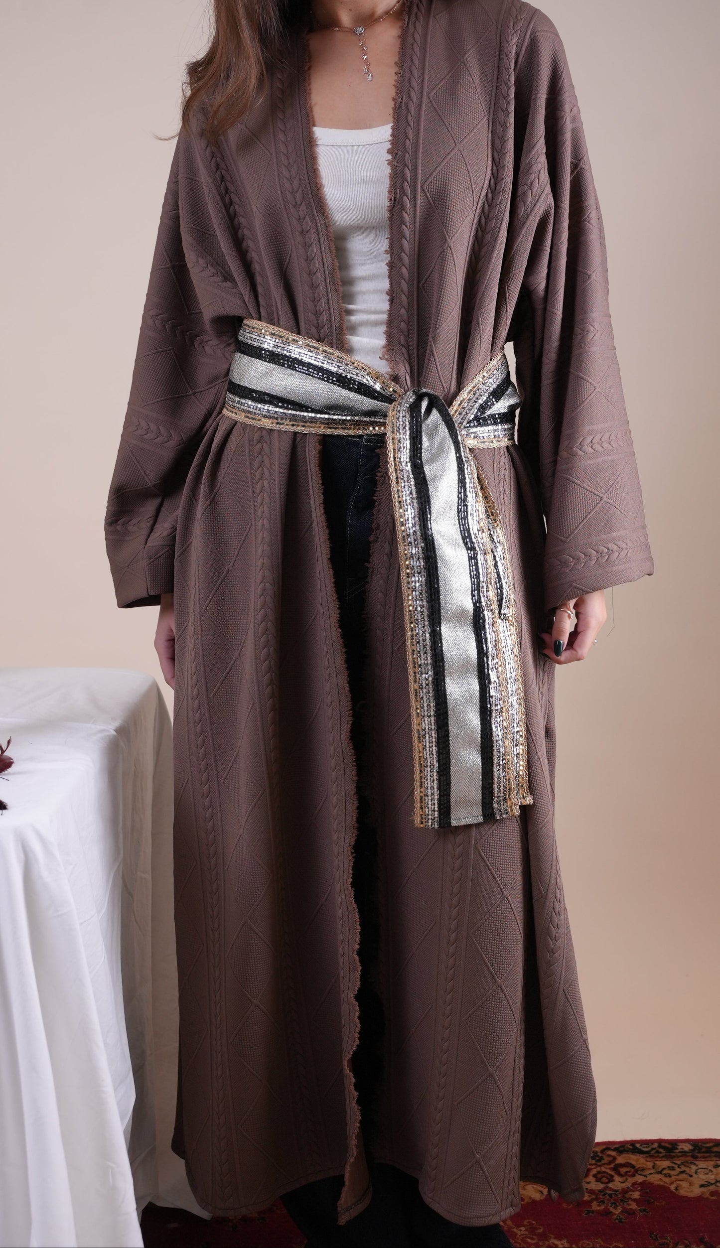 BROWN TRICOT KAFTAN
