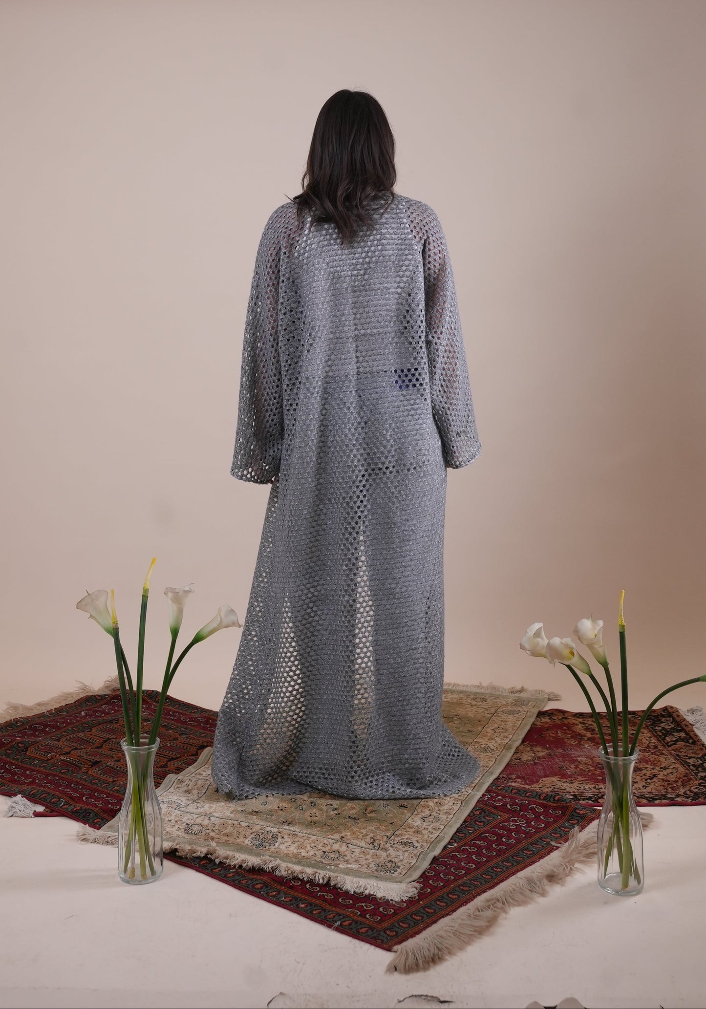GREY CUTOUT KAFTAN