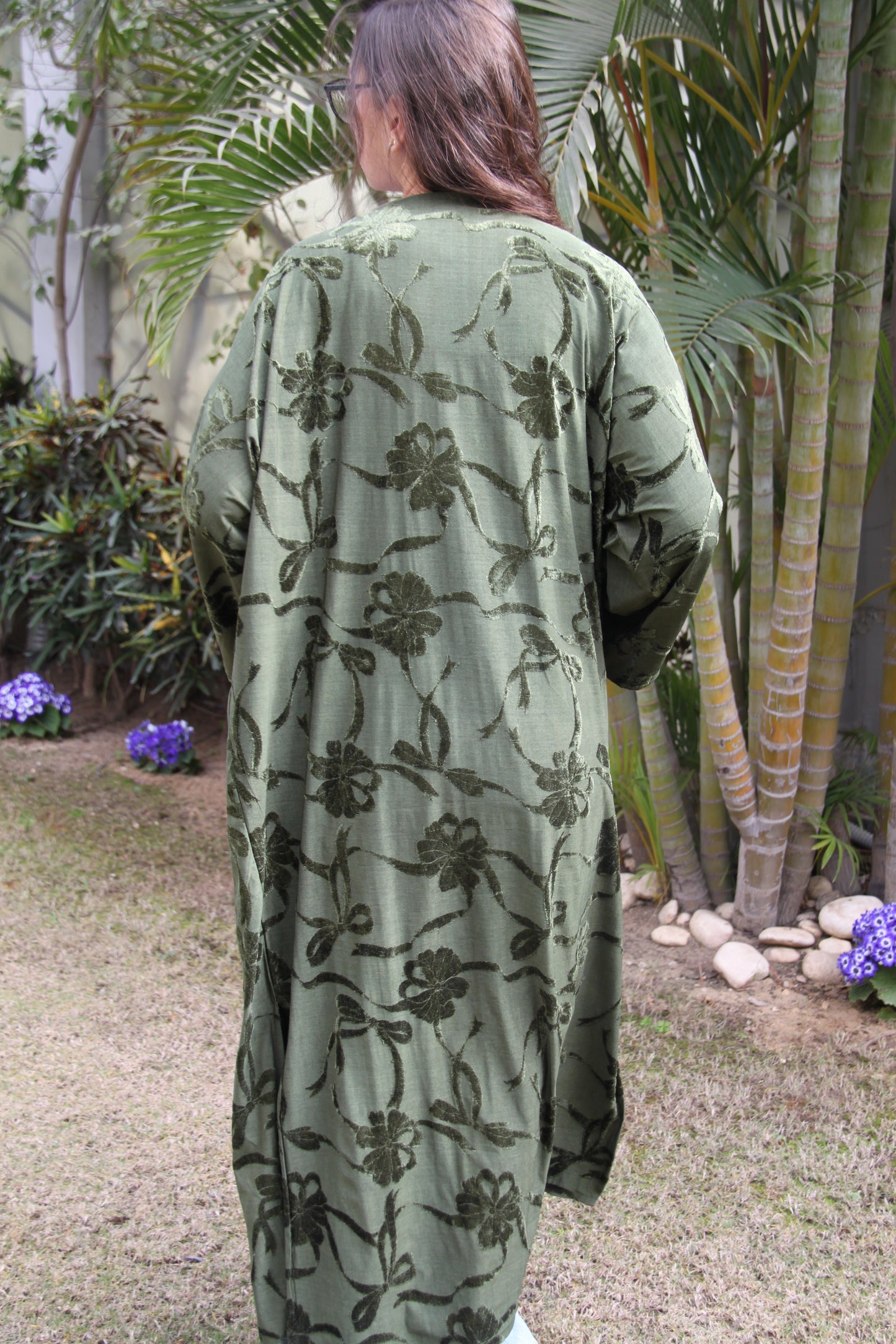 OLIVE RIBBON KAFTAN