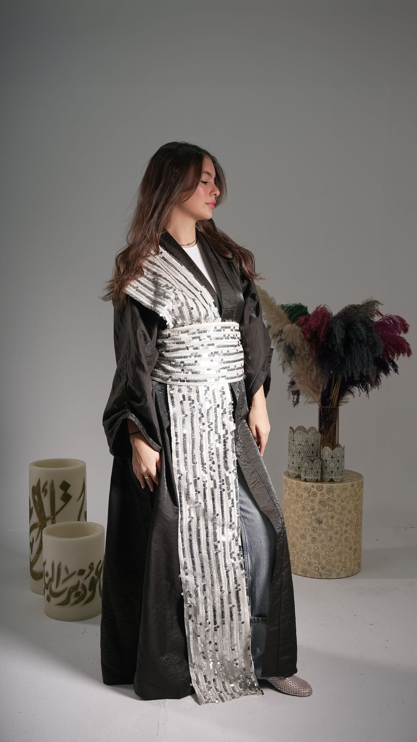 SILVER PAYETTE KAFTAN