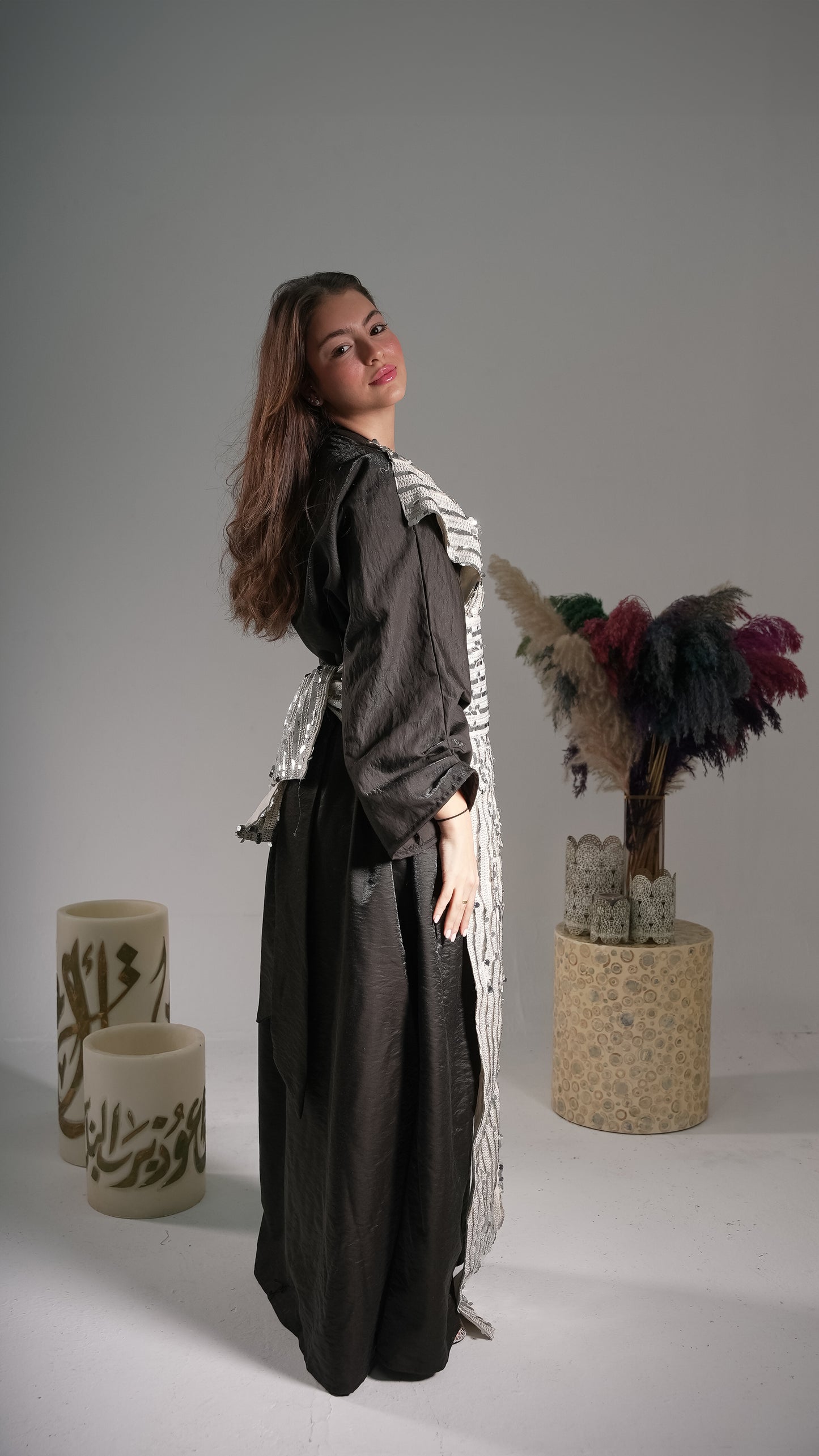 SILVER PAYETTE KAFTAN